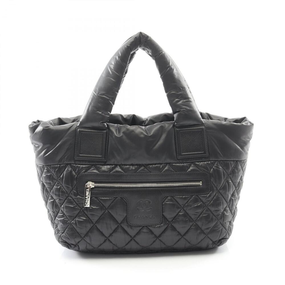 Chanel Coco Cocoon Tote Bag Leather Black Burgundy Red